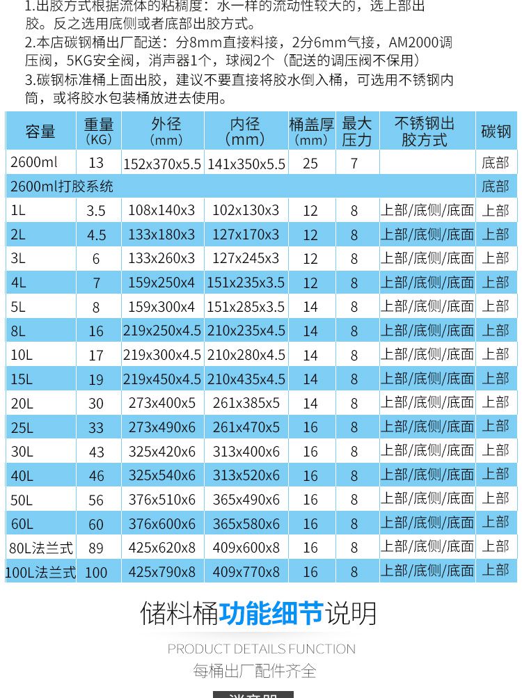 碳钢压力桶参数