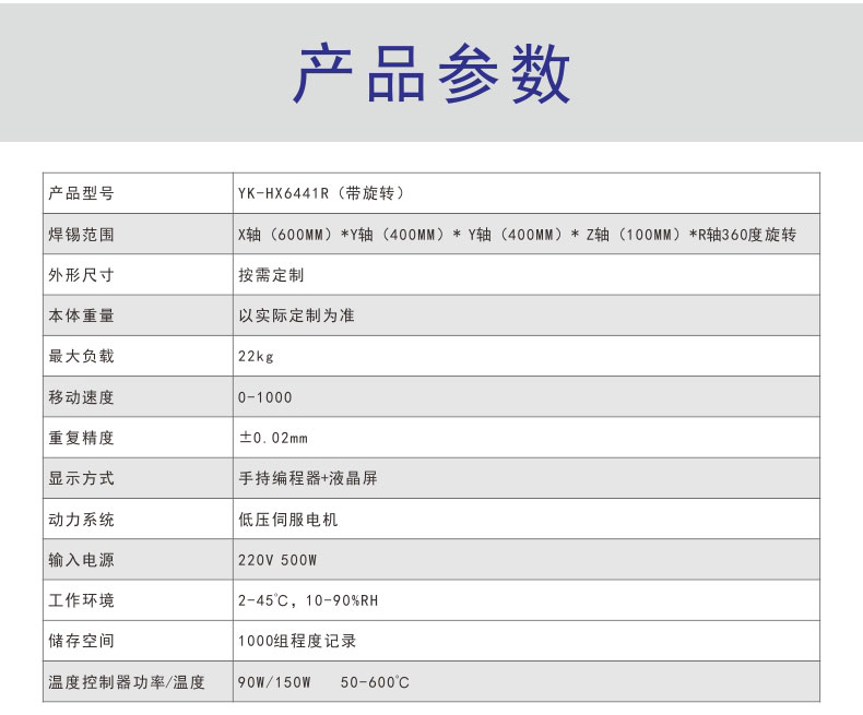 产品参数