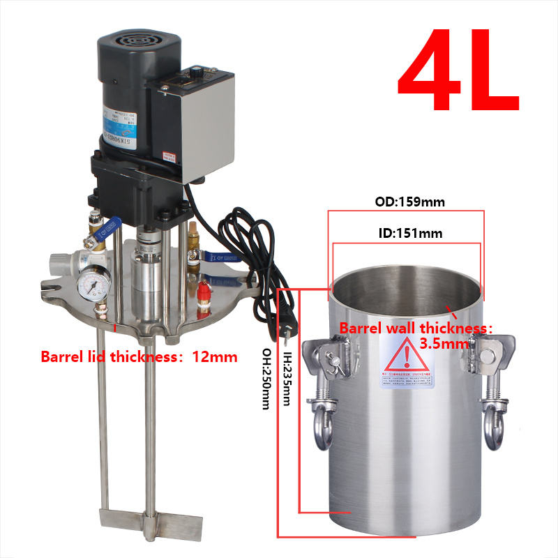4L 90W Pressure Vessel 304 Stainless Steel Air Pressure Vessel with Electric Mixer