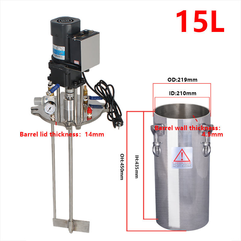 15L 90W Industrial 304 Stainless Steel Pressure Vessel with Electric Mixer Chinese Design