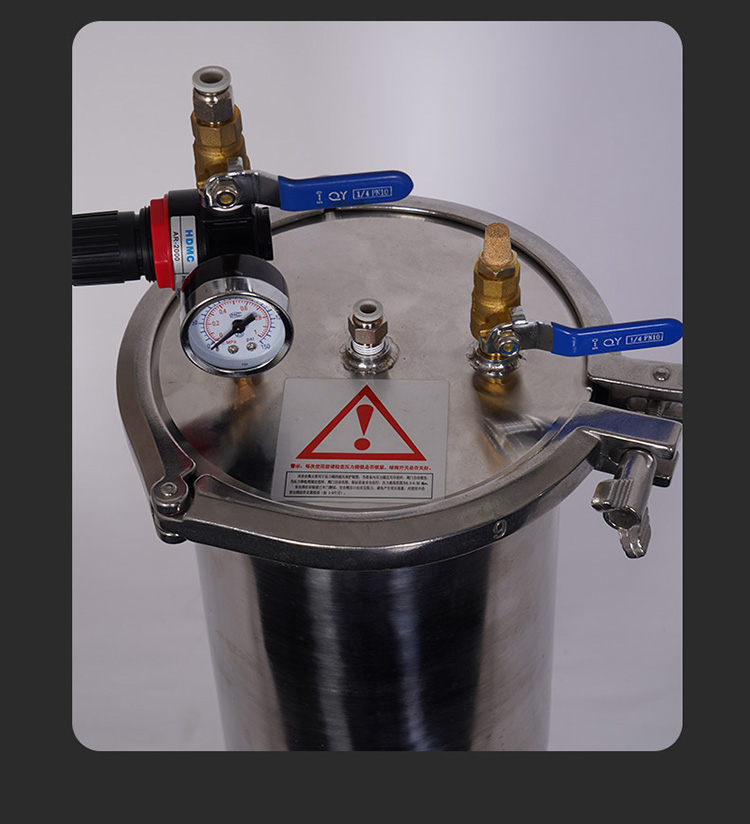 Customized 1-15L 304 Stainless Steel Pressure Tank Easy-to-Operate Clamp Dispenser for Glue Barrel