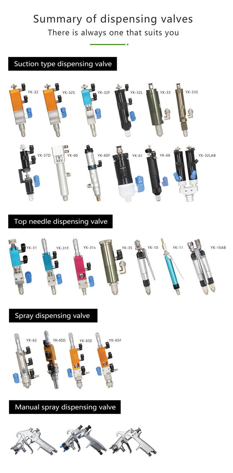YK-32S High Precision Suck Back Suction Dispensing Valve Adjustable Precision Glue Dispenser Valve for Fluid Control
