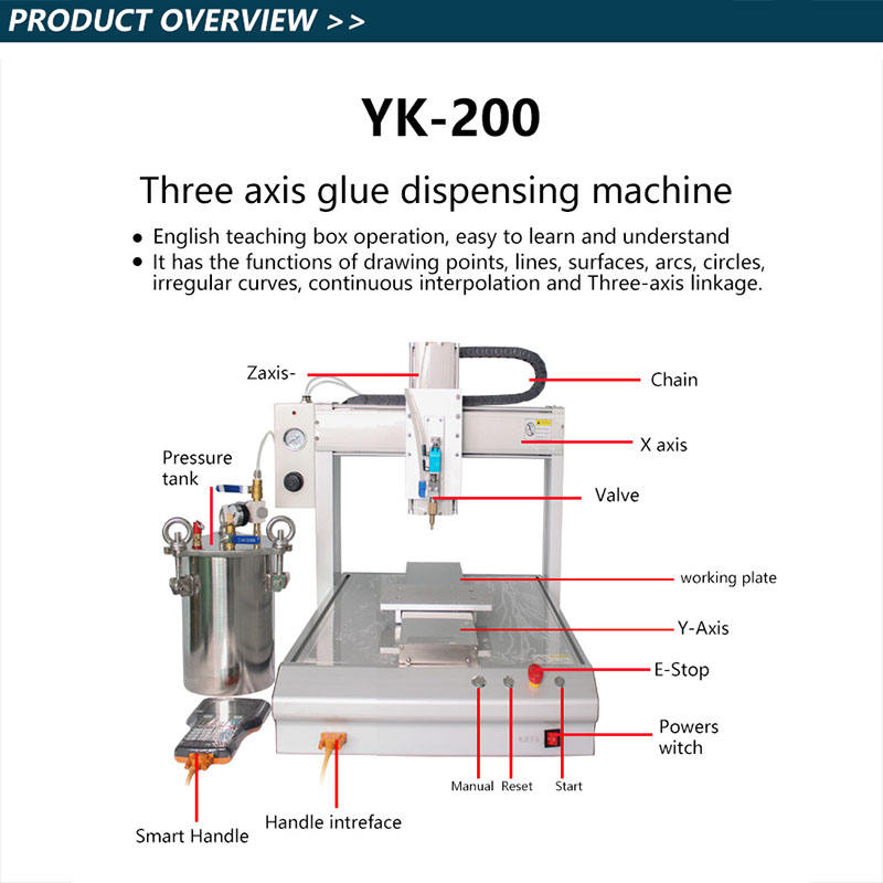 YK-200 Jewelry Glue Dispensing Machine Glue Dispenser with Jet Valve Led Glue Dispenser for Handicraft Production