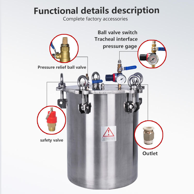 5L Industrial 304 Stainless Steel Pressure Vessels 5 Liter for Foaming Machine