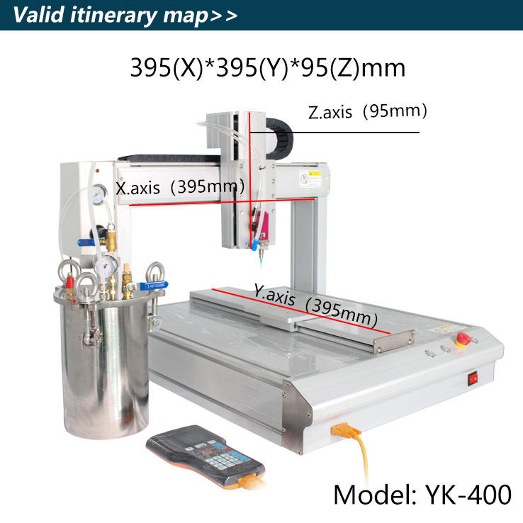 YK-400 Semi-Automatic AB Glue Dispensing Machine for Machinery Industry Electric Motor PLC Driven Case for Pickleball Edge Cover