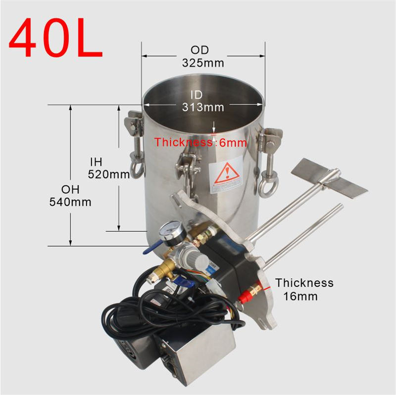 40L 120W Stainless Steel 304 Mini Pressure Vessel Electric Mixer SUS 304 High Capacity Sus 304 Stainless Steel Pressure Tank”