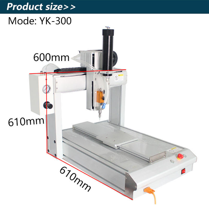 YK-300 3 Axis Hot Melt Glue Dispensing Machine for Packaging Industry Case Wood Material T8 Glass Tube
