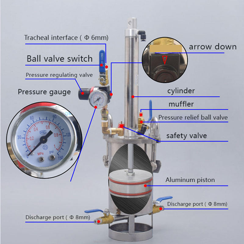 Factory Direct 10L Stainless Steel Pressure Vessel 304 Small 10 Liter with Piston and Cylinder for Manufacturing Plants Farms