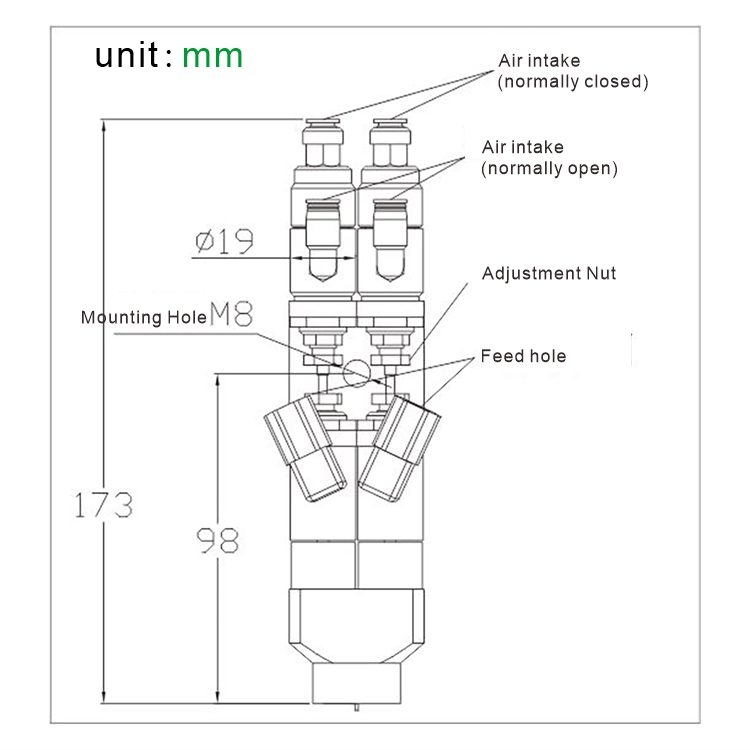 YK-37AB Pneumatic Parts 1:1 AB Glue Mixing Special Dispensing Valve Back Suction Type for Medium and High Viscosity