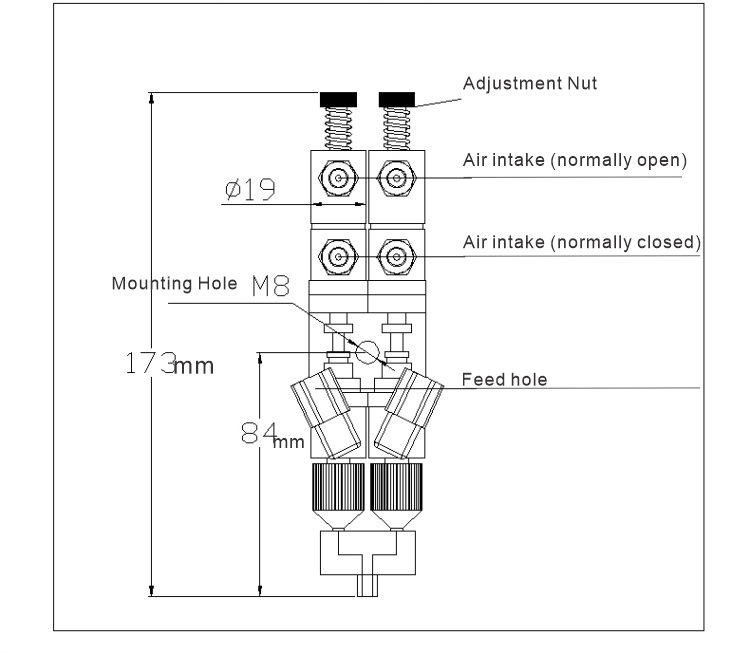 Yakoo YK-36AB Double Liquid Lifting Type Suction Valve Glue Valve Precision Glue Nozzle Dispensing Valve POM Aluminum Alloy