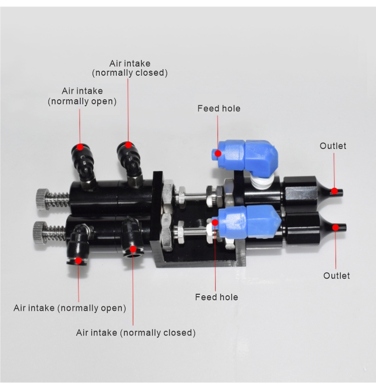 Yakoo YK-36AB Double Liquid Lifting Type Suction Valve Glue Valve Precision Glue Nozzle Dispensing Valve POM Aluminum Alloy