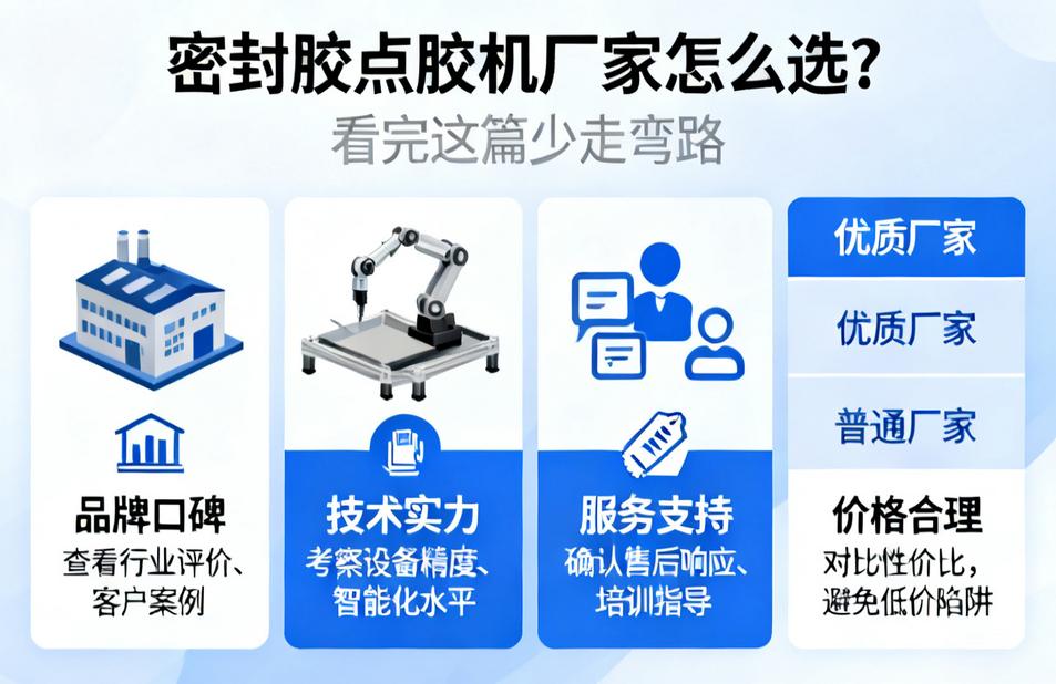 密封胶点胶机厂家怎么选?看完这篇少走弯路