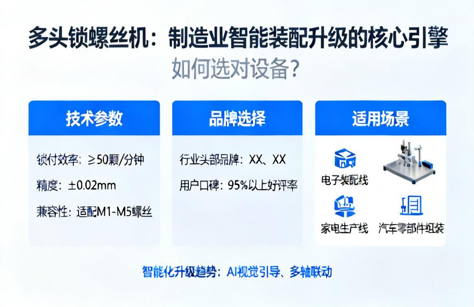 多头锁螺丝机|制造业智能装配升级的核心引擎，如何选对设备？