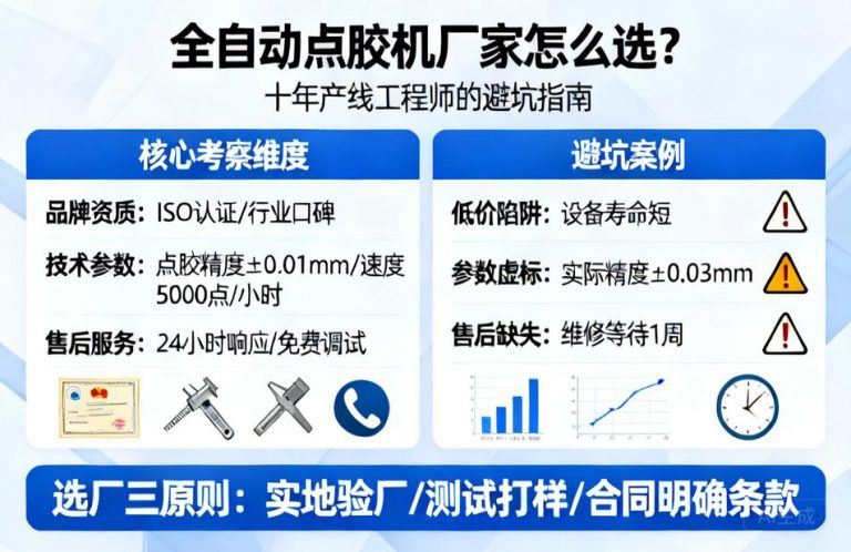 全自动点胶机厂家怎么选?十年产线工程师的避坑指南