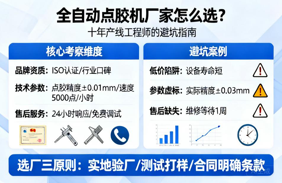 全自动点胶机厂家怎么选?十年产线工程师的避坑指南
