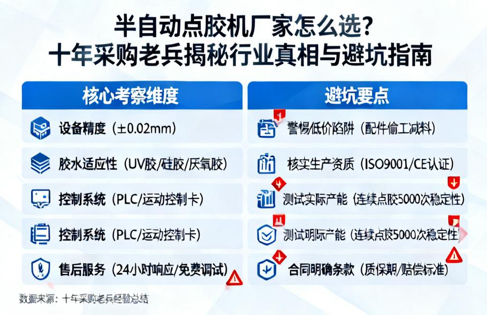 半自动点胶机厂家怎么选?十年采购老兵揭秘行业真相与避坑指南