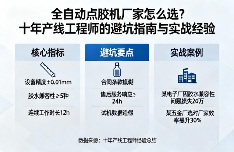 全自动点胶机厂家怎么选?十年产线工程师的避坑指南与实战经验
