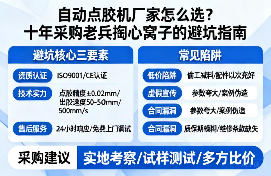 自动点胶机厂家怎么选?十年采购老兵掏心窝子的避坑指南